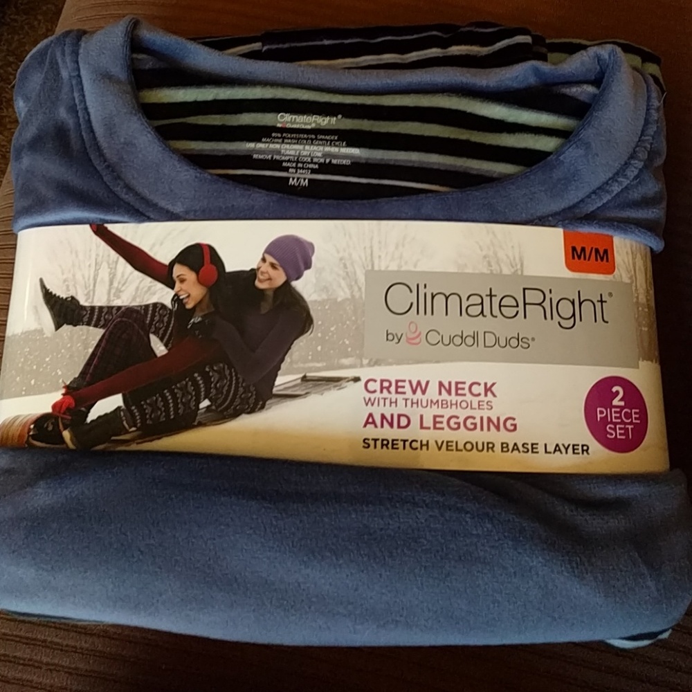 Blue stripe veloue set NWT